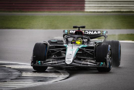 Hamilton Mercedes shakedown W15
