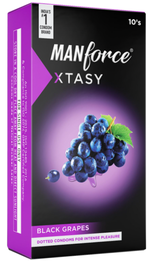 Manforce XTASY Black Grape Flavour Condoms
